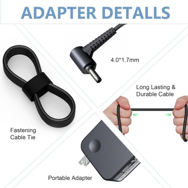65W Round Tip Charger for Lenovo  Laptop for Lenovo Ideapad - Image 3