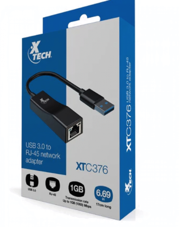 7325 XTECH XTC-376  NETWORK ADAPTER USB 3.0 TO RJ-45 - Image 2