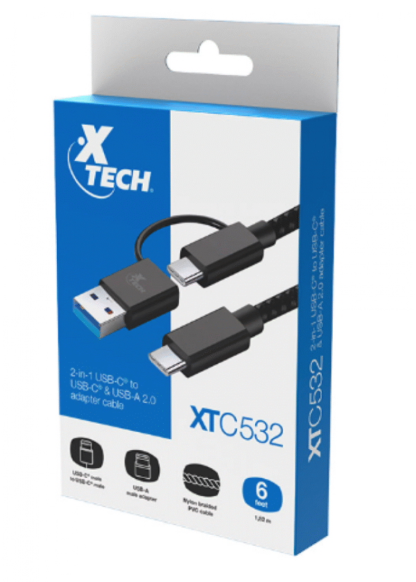 6719  XTECH XTC-532 2 EN 1 USB-C TO USB-C Y USB-A 2.0 - Image 2