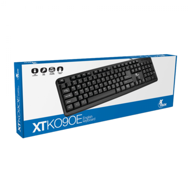 8141 Xtech XTK-092E - Keyboard - Wired English USB Black - Image 2