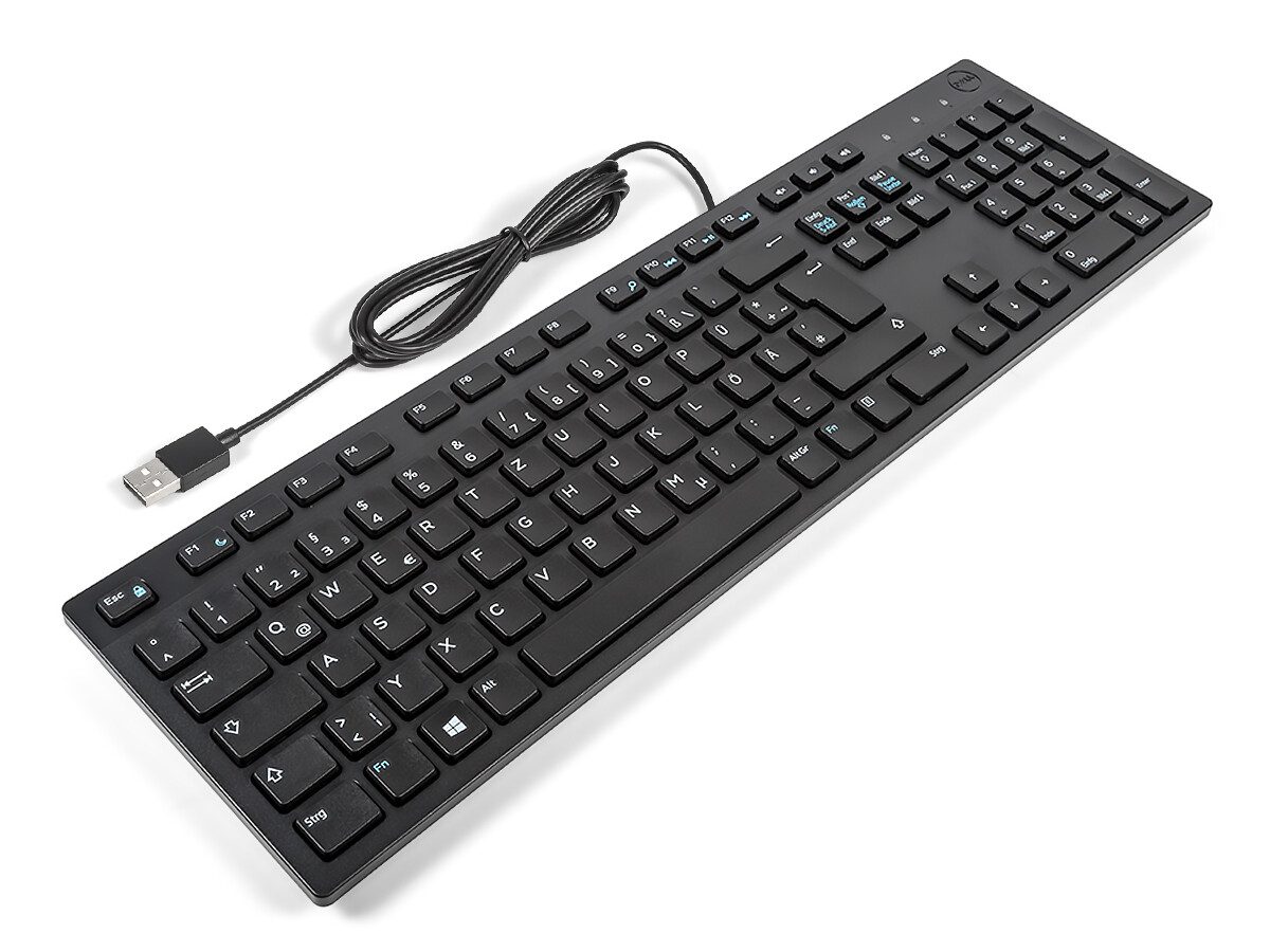 5773 Dell USB KB216-BK-US Slim Wired Black Desktop Keyboard