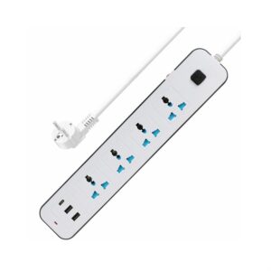 5774 Electric Power Strip Extension Cord + USB + Type C AMT-636 White