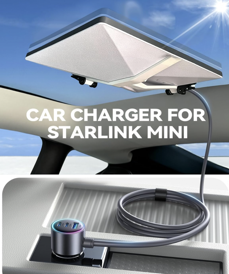 6038 STARLINK MINI CAR ADAPTER WITH 10FT CABLE PD DUAL 45W+USB 30W, 12V-24V - Image 3