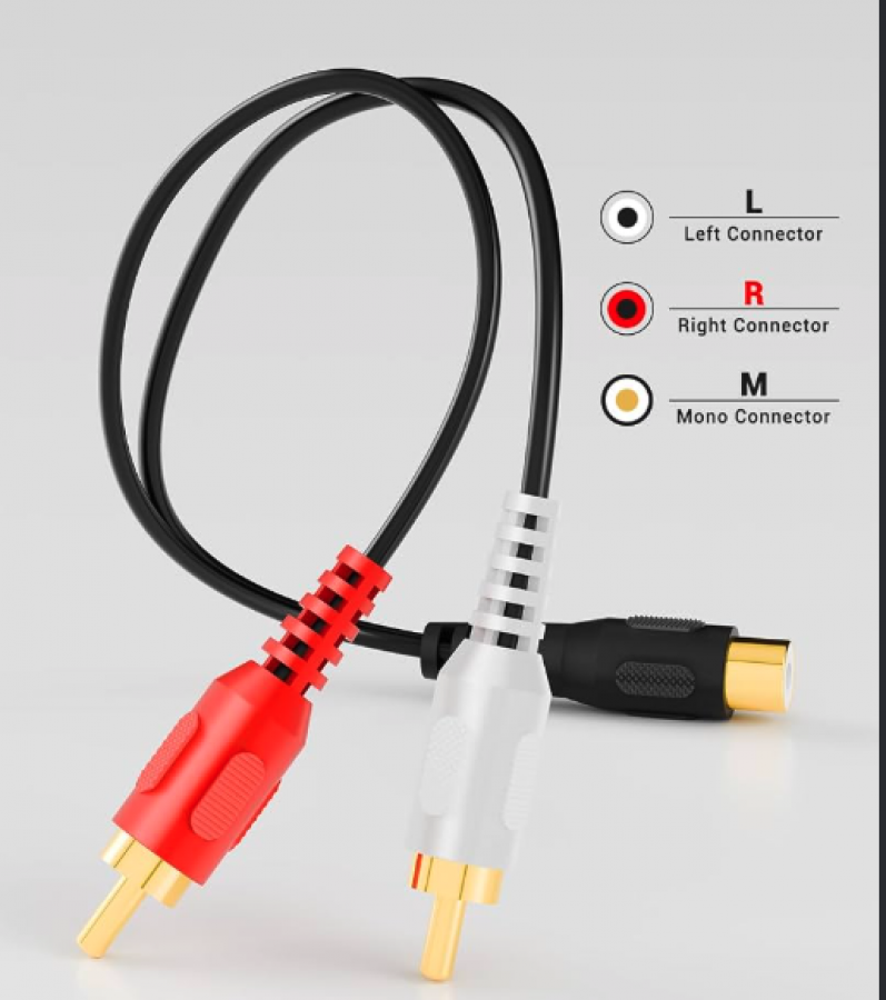 6039 RCA SPLITTER 1 FEMALE TO 2 MALE AUDIO CABLE